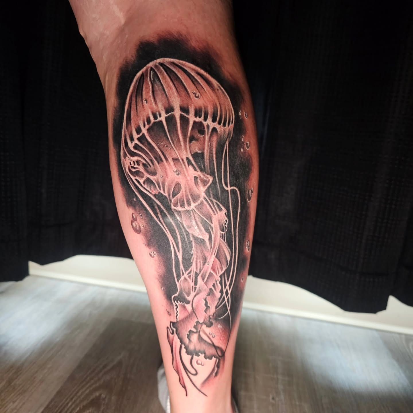 Jellyfish, black & grey