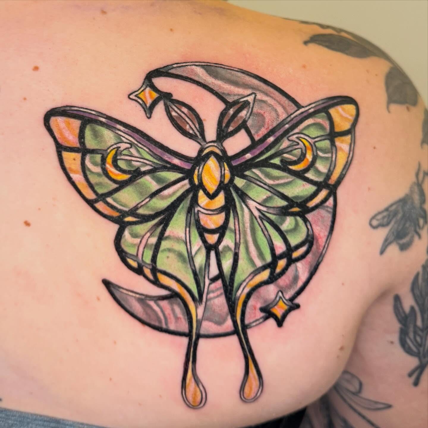 Luna moth, neo-traditional